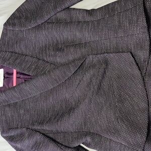Tahari Black & Purple Tweed Skirt Suit